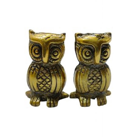iKonbi Owl Shape Paper Weight Holder or Art Statue for Your Office Home Decor Table Also considered as Wealth Enhancer Prosperity Lucky Charm Set of 2