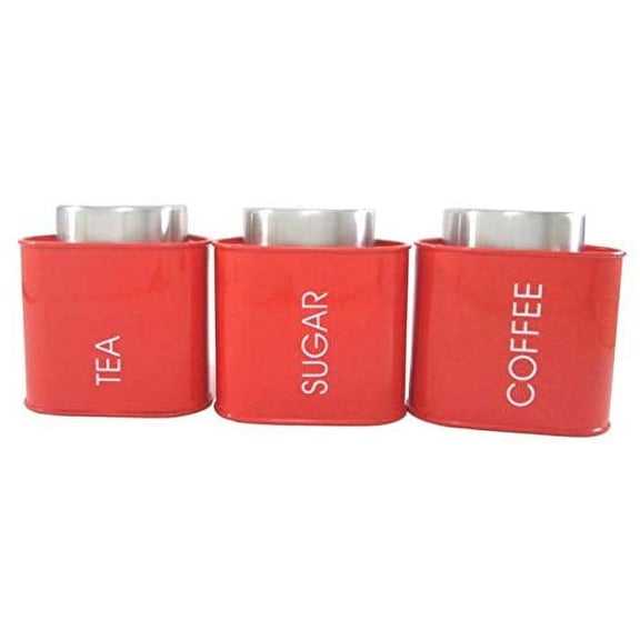 iKonbi Red Triangular Tea, Coffee & Sugar Canister