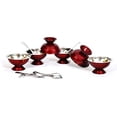 thumbnail image 1 of iKonbi Set of 24 Maroon Stainless Steel ice Cream Cup/Soup Bowl and Spoon Set- 12 Each, 1 of 1