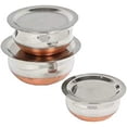 thumbnail image 1 of iKonbi Set of 3 Copper Bottom Serving Bowls with lid, 1 of 4