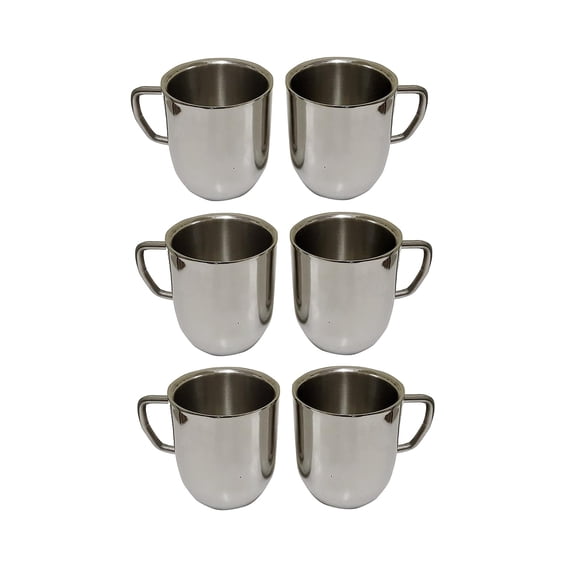 iKonbi Set of 6 Double Wall Large Cappucino Tea/Coffee Mugs- Set of 6, 250 ML Approx.