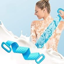 iKonbi Silicone Body Scrubber,Skin Brush Belt,Exfoliator Body Back Scrubber, Back Scrub Easy to a Clean,Improves Blood Circulation,Comfortable Silicone Bath Body Brush for Men and Women