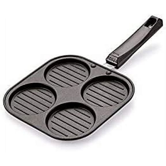 iKonbi Square Grill Non-Stick 4 Cavities Multi Snack Maker, (Mini Uttapam / Pancake Maker)
