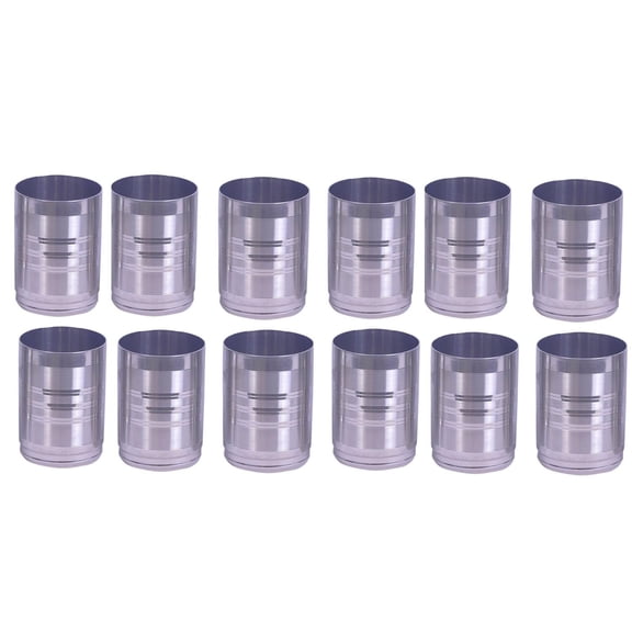 iKonbi Stainlees Steel Round Shape Drinking Glass 300 ml Set of 12