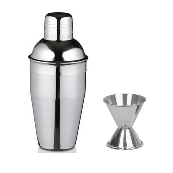 iKonbi Stainless Steel 2 Piece Bar Set (Large) - Delux Cocktail Shaker 750 mland peg Measure 30/60 ml