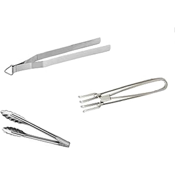 iKonbi Stainless Steel 3 Pcs Kitchen Utility Set- Chimta, Pakkad and Utility Tong
