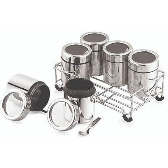 iKonbi Stainless Steel 6 In 1 Multipurpose Masala Dabba/Masala Box/Spice Box For Kitchen