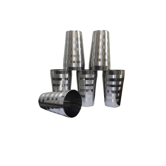 iKonbi Stainless Steel 6 Pcs Lassi/Cocktail Shaker Glass- 750 ml Each