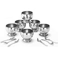 thumbnail image 1 of iKonbi Stainless Steel Apple Design Ice Cream Cups & Spoons - Serving Bowls and Soup Bowl for Ice Cream/Salad/Fruit and Pudding Set of 12, 1 of 1