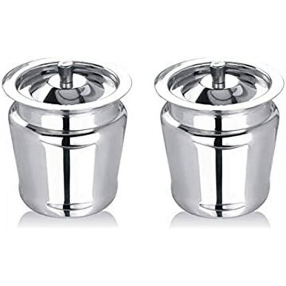 iKonbi Stainless Steel Apple Shaped Ghee Pot Container - 300 ml (Set of 2)