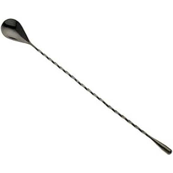 iKonbi Stainless Steel Black Matt Teardrop Twisted Design Bar Spoon/Stirrer/Mixing Spoon