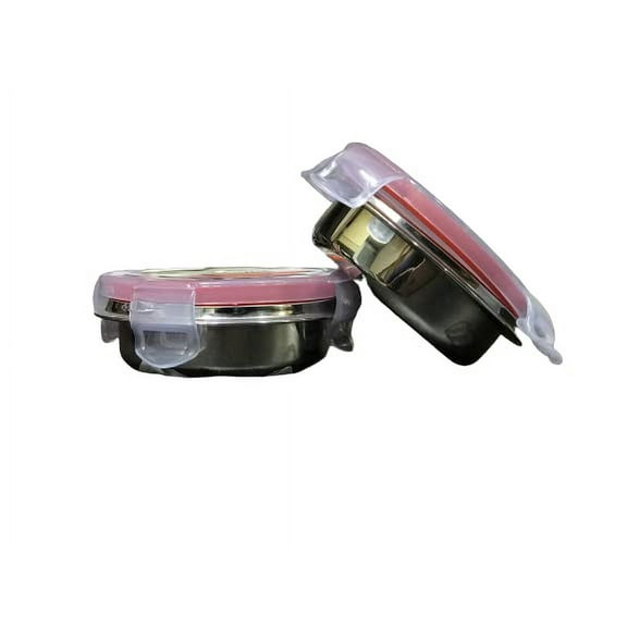 iKonbi Stainless Steel Click Lock Air Tight Tiffin/Container Set of 4- 50,120,250 and 300 ml