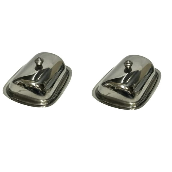 iKonbi Stainless Steel Round/Dome Shape Butter Dish/Butter Pot with Lid- Set of 2