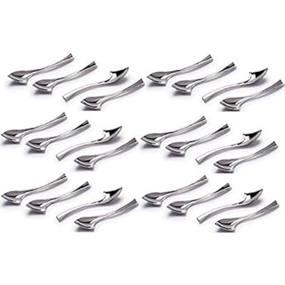 iKonbi Stainless Steel Set of 24 Classic Side Cut Dessert Spoons 14 X 4 X 4