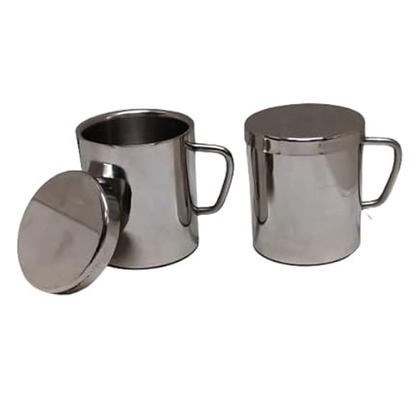 iKonbi Stainless Steel Set of 6 Sober Tea Mug with Multipurpose Lids Coaster 300 Ml