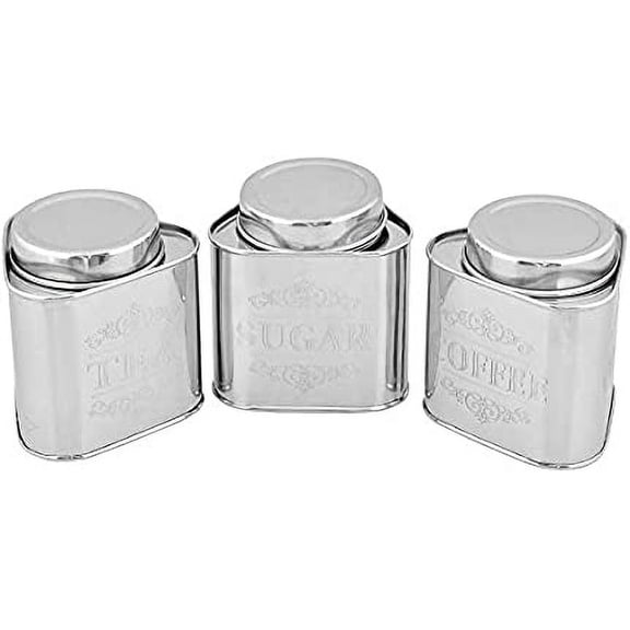 iKonbi Stainless Steel Triangle Shaped Tea,Sugar,Coffee Canisters