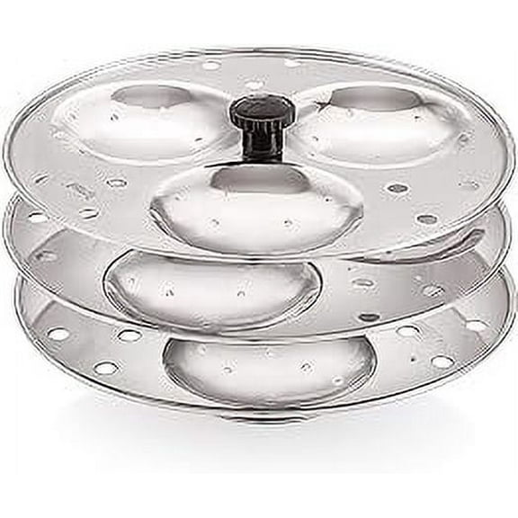 iKonbi Stainless steel Idli Stand Idli Maker 3 x 3 Plates (9 Idli)