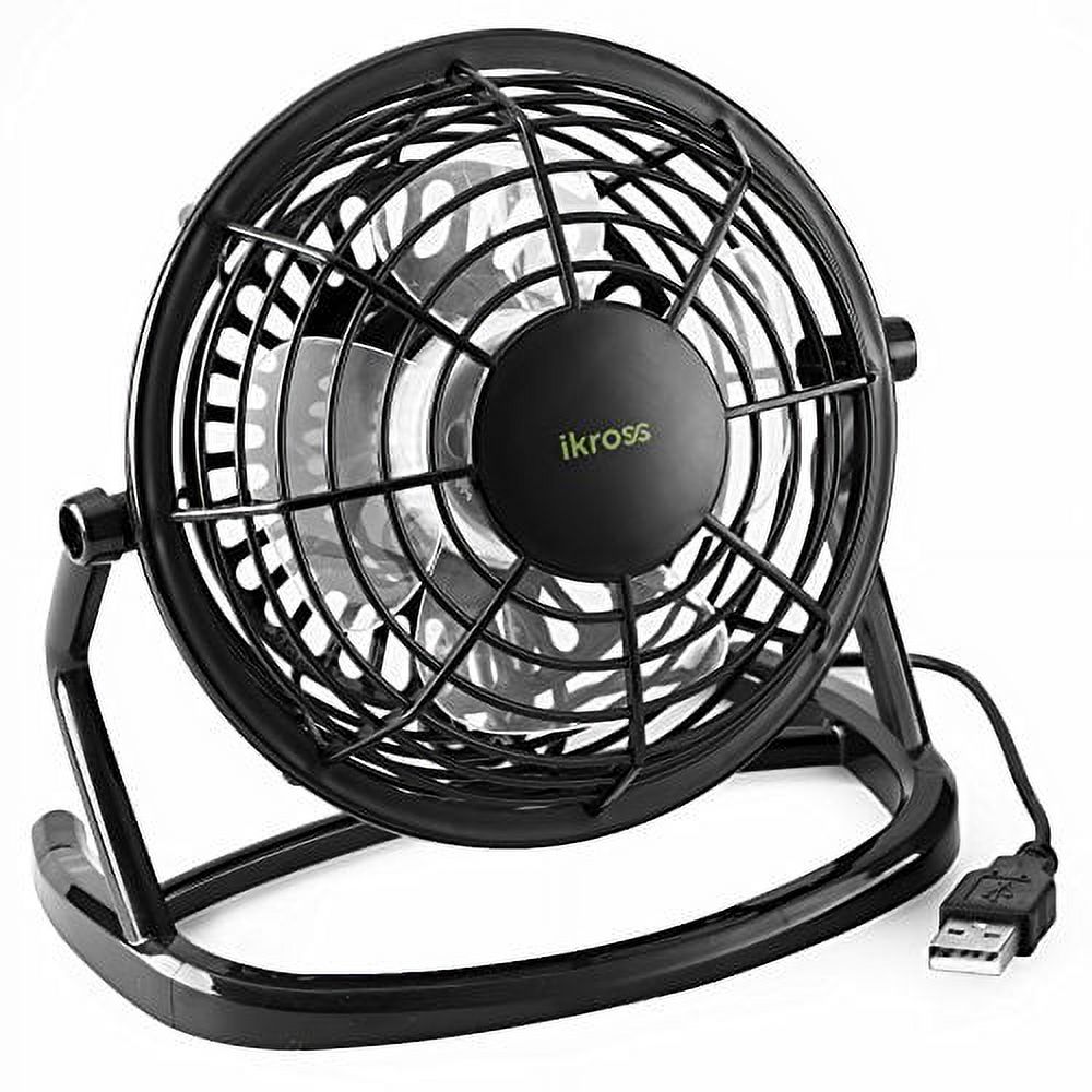 iKross USB Fan USB Mini Desktop Office Fan with 360 Rotation Black