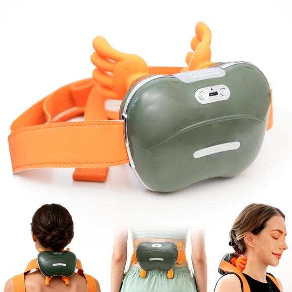 iKyoor Bionic Neck and Shoulder Massager with Heat Wireless Portable with 4D Kneading Shiatsu Deep Tissue Massage for Pain Relief, Rechargeable, Simulated Human Hand Design(Green)