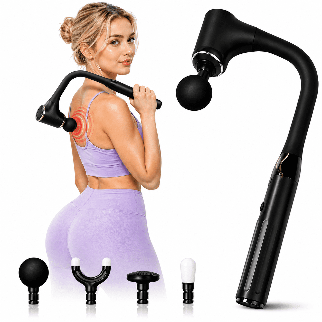iKyoor Massage Gun Brushless Exended Handle Deep Tissue Electric Massage Hammer