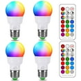thumbnail image 1 of iLC RGB LED Light Bulb, Color Changing Light Bulb, 40W Equivalent, 450LM, 2700K Warm White 5W E26 Screw Base RGBW, Flood Light Bulb- 12 Color Choices - Timing Infrared Remote Control (4 Pack), 1 of 7
