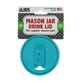 thumbnail image 1 of iLids Regular Mouth Plastic Mason Jar Lid for Drinking, Reusable Canning Jar Drink Lid for Iced Coffee, Smoothies and Beverages, Blue, 1 of 16