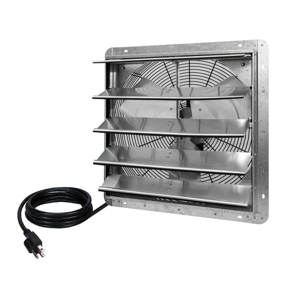 New Upgraded iLIVING 20 Inch Variable Speed Shutter Exhaust Fan, Wall-Mounted, Includes Power Cord