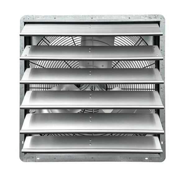 iLIVING 24" Smart Wall Mounted Shutter Exhaust Fan, 4244 CFM, 12-Speed, WiFi App Control Ventilation, Auto Temperature Humidity Control, BLDC Motor, Hardwired