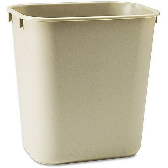 iLIVING USA iLIVING Commercial 3.5 Gallon Rectangular Beige Fiberglass Fire-Resistant Trash Can