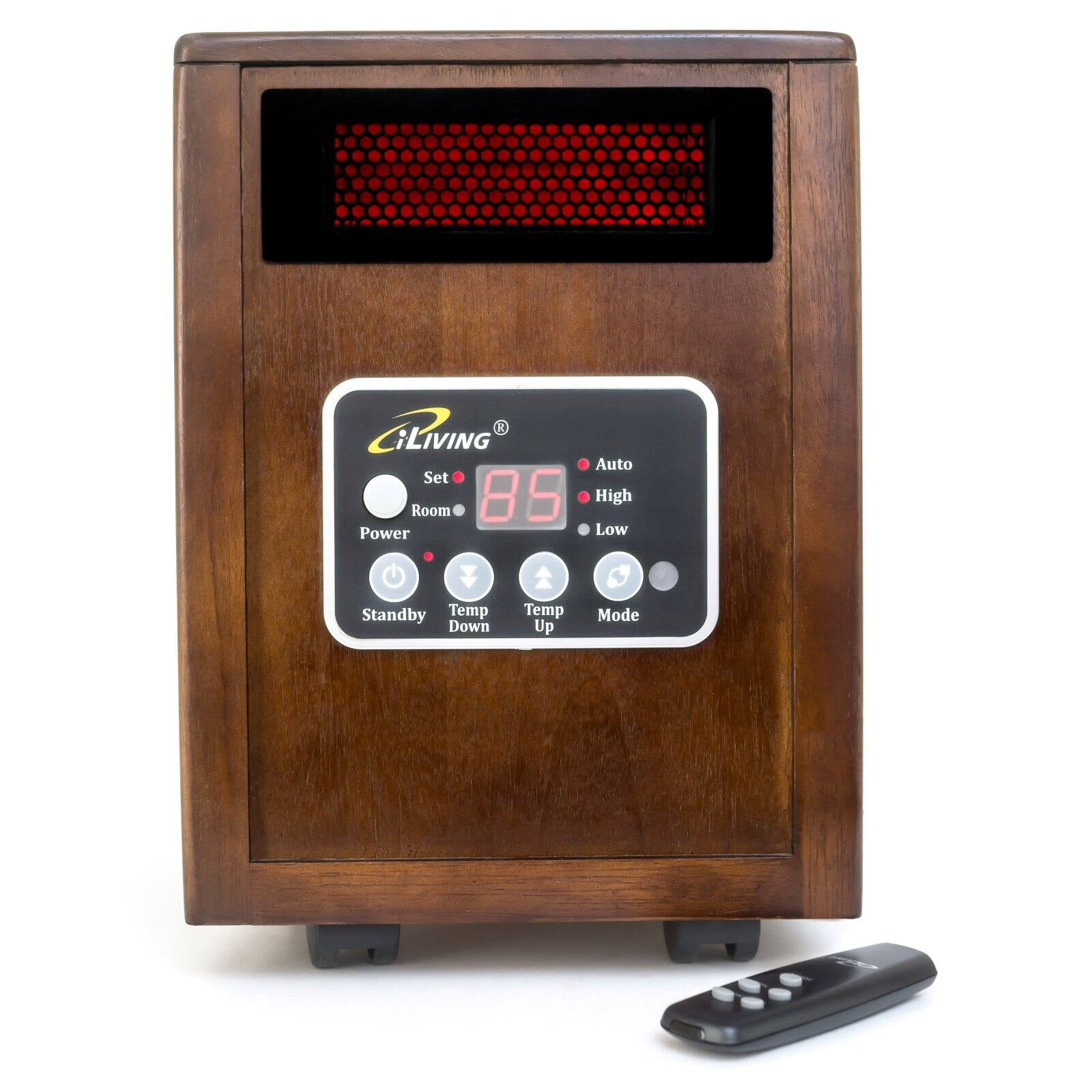 iLIVING ILG-918 Portable Infrared Space Heater with Wooden Cabinet - Walmart .com