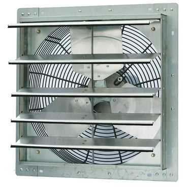 iLIVING ILG8SF18S 18 Inch Single Speed Wall Mount Shutter Exhaust Fan, Silver