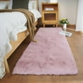 thumbnail image 1 of iLieber Faux Rabbit Soft Fluffy Fur 2x6 Pink Area Rug,Washable Rugs Bedside Rug Plush Rug Nursery Rug for Living Room Bedroom Teen Room, 1 of 6