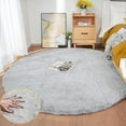 thumbnail image 1 of iLieber Faux Rabbit Soft Fluffy Fur 6ft Gray Area Round Rug,Washable Rugs Bedside Rug Plush Rug Nursery Rug for Living Room Bedroom Teen Room, 1 of 6