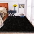 thumbnail image 1 of iLieber Sheepskin Soft Fluffy Fur 6x8 Black Area Rug, Fuzzy Rug Washable Faux Fur Rug for Living Room Nursery Playroom Rectangle, 1 of 6