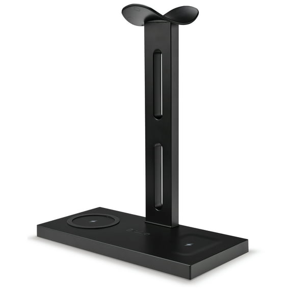 iLive 5-in-1 Headphone Stand and Wireless Charger, IAQST303B, Black