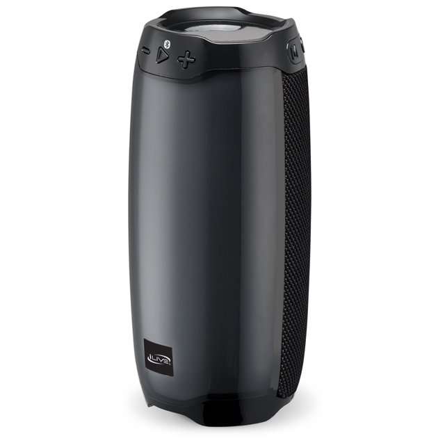 iLive Portable Bluetooth Party Speaker with LED Color Changing Effects, ISB212BLK