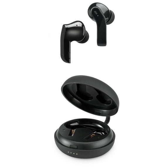 iLive Bluetooth True Wireless Active Noise Canceling Earbuds with Charging Case, Black, IAEBT600B