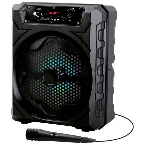 iLive Bluetooth Wireless LED Light Effects Party Speaker, ISB200B, Black