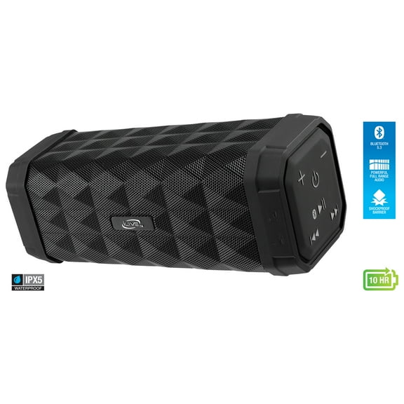 iLive Duro Water Resistant Bluetooth Wireless Speaker, ISBW303B, Black