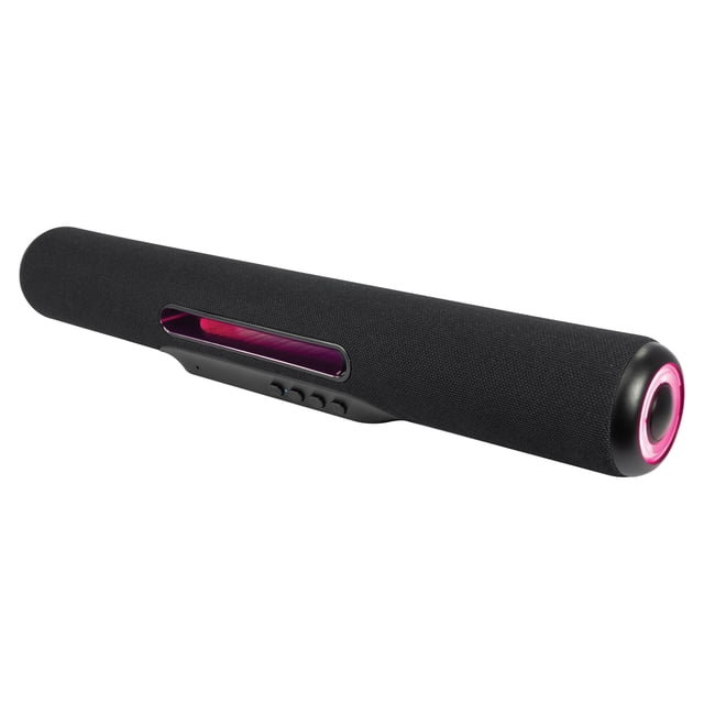 iLive ISB184B Portable Bluetooth 2.0-Channel 18-In. Sound Bar/Speaker with LED Lights and Speakerphone, True Wireless, Black, ISB184B