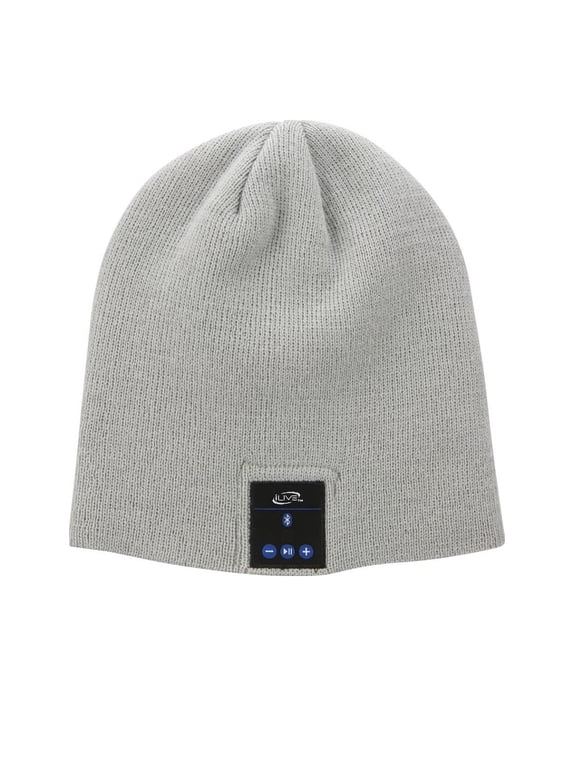 Bluetooth Wireless Knit Stocking Beanie with Microphone, IAHB45G, Gray