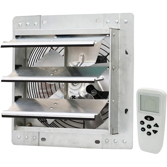 iLiving 10 Inch Smart Remote Shutter Exhaust Fan with Thermostat, Humidistat, Variable Speed, Timer, Wall Mounted, 10"