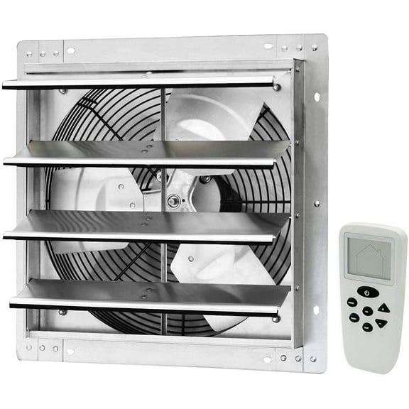 iLiving 16 Inch Smart Remote Shutter Exhaust Fan with Thermostat, Humidistat, Variable Speed, Timer, Wall Mounted, 16"