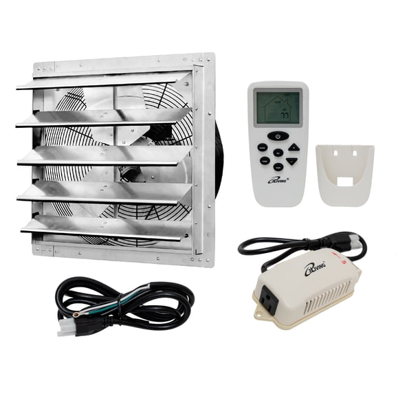 iLiving 18 Inch Smart Remote Shutter Exhaust Fan with Thermostat and Humidistat
