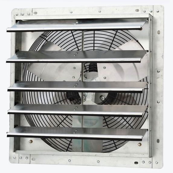 iLiving 18 Inch Variable Speed Wall Mounted Steel Shutter Exhaust Fan (2 Pack)