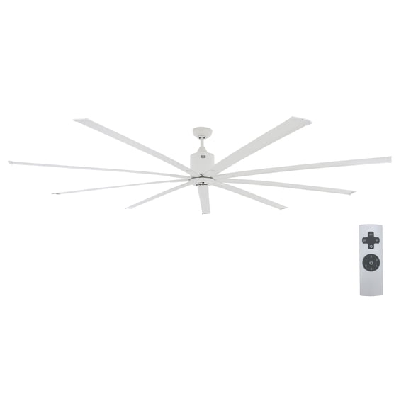 iLiving 96-Inch, 8 feet HVLS 9 Blades BLDC Big Ceiling Fan, High Volume Low Speed HVLS Fan, Reversible Industrial Commercial and Residential, 12312 CFM with IR Remote