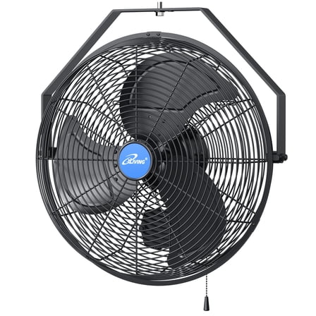 iLIVING 18" Wall Mounted Fan - 6360 CFM, 3-Speed, Industrial Grade, Commercial/Residential, Weatherproof Outdoor/Indoor Fan for Garage, Patio, Workshop, Greenhouse | UL Listed, Mist Kit Compatible