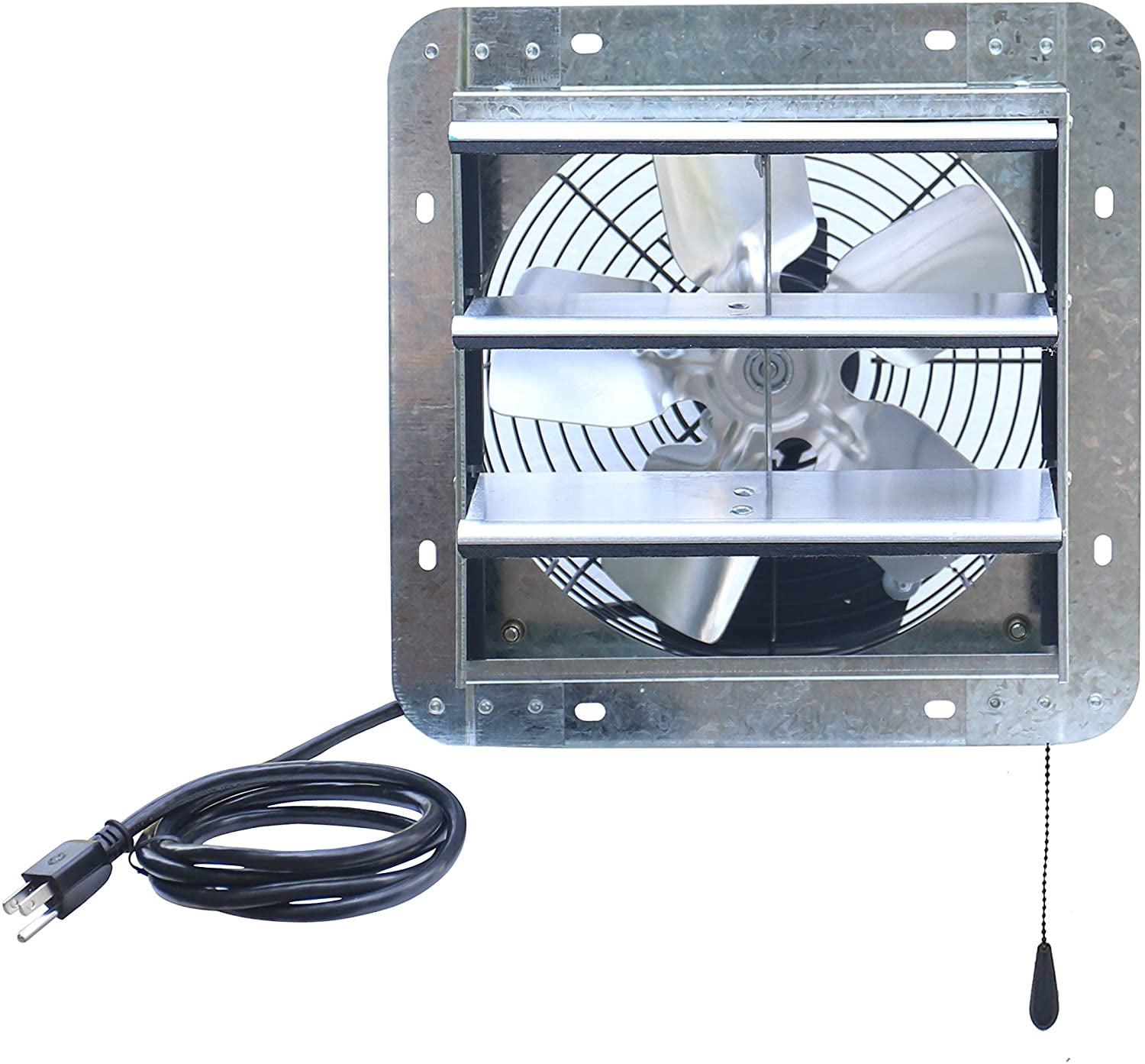 Iliving 10 inch Shutter Exhaust Attic Garage Grow Fan, Ventilation fan with 3 Speed Thermostat 6 Foot Long 3 Plugs Cord