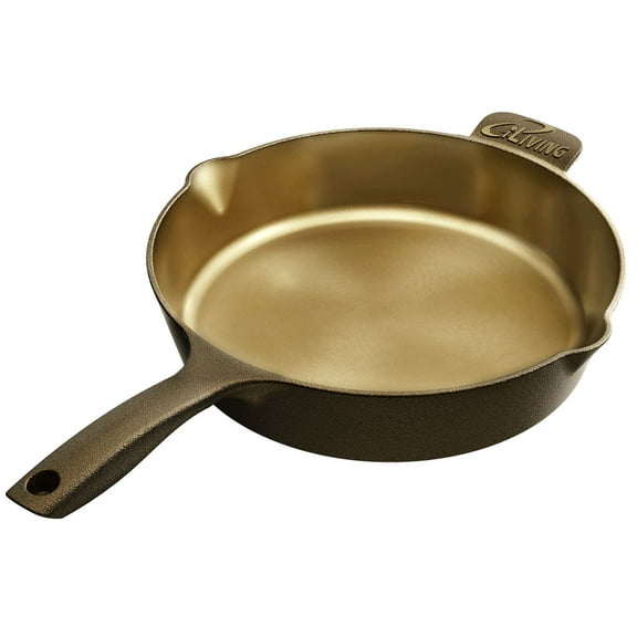 iLiving Seasoned Heirloom Mirror Polished Cast Iron Skillet Pan 12" (2.7" Wall Height/3.7 L)