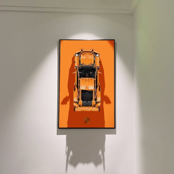 iLuane Display Wallboard for Lego Technic 42056 Porsche 911 GT3 RS, Adult Collectibles Lego Car Wall Mount for Building Blocks, Gifts for Lego Lovers (Only Display Wallboard)